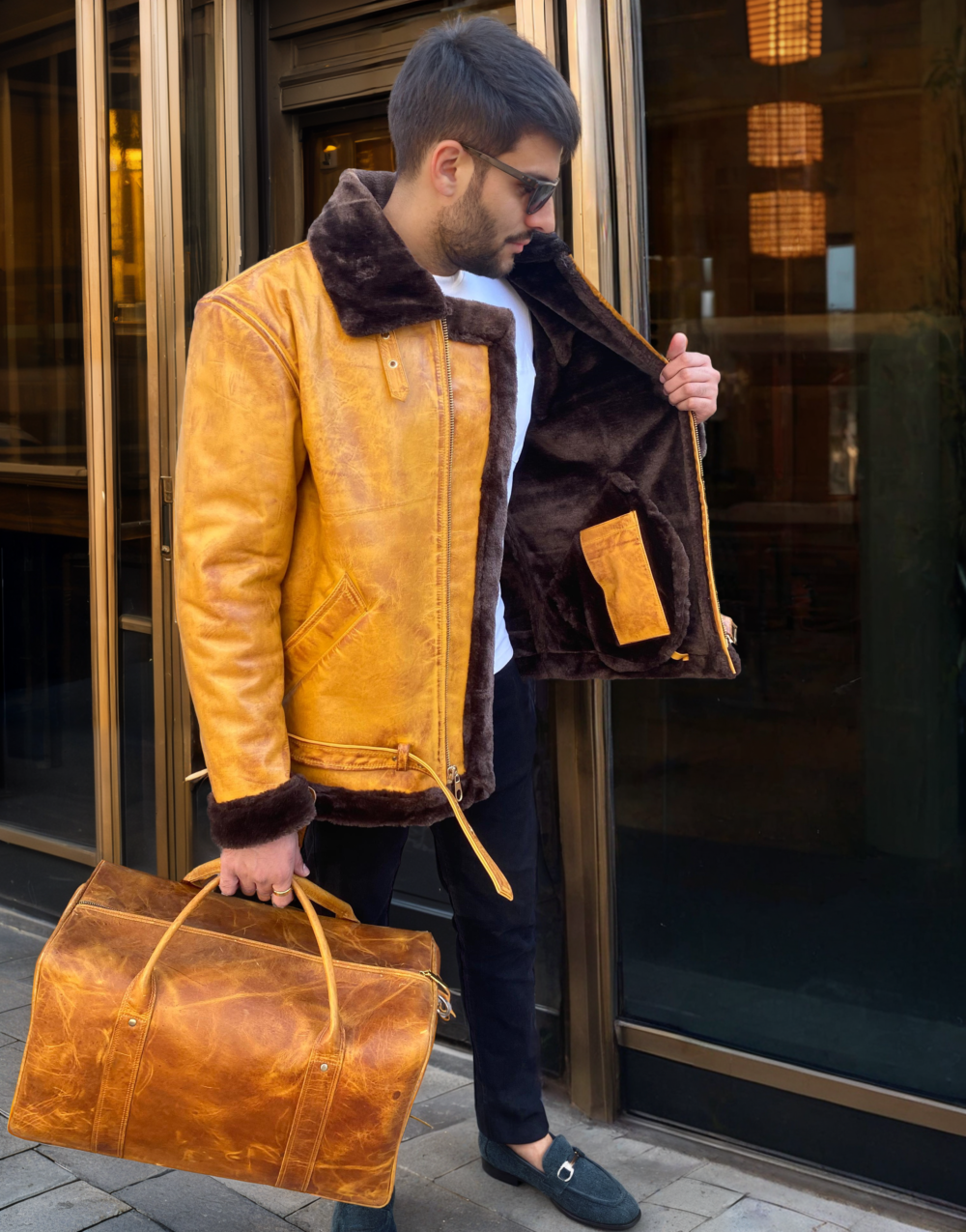 Orange Leather Jacket