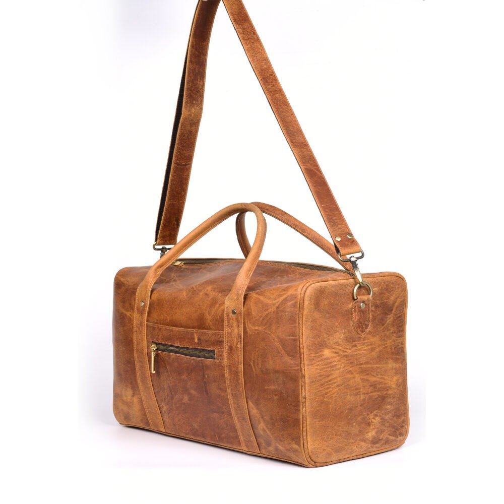 AMJ Columbus Duffle Leather Bag